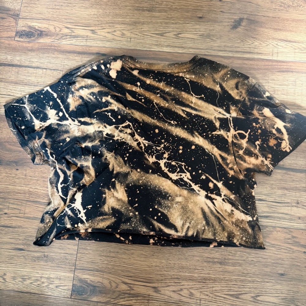 Wu Tang Bleach Splatter Cropped Graphic Tee Womens M EUC Tie Dye - Picture 5 of 5